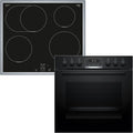 Bosch Induktionskochfeld HND615LS62 HEG517BB4 NIF645CB5E, Maße 60 x 60 cm, 3D Heißluft, Einbauherd-Set, hend aus Herd, Hydrolyse, LED Display