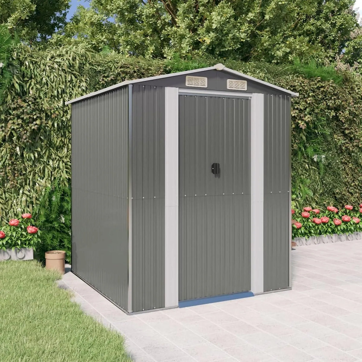 Geräteschuppen, Metall Gerätehaus Gartenhaus Gartenschuppen Lagerschuppen Gartenschrank Metall-Schrank
