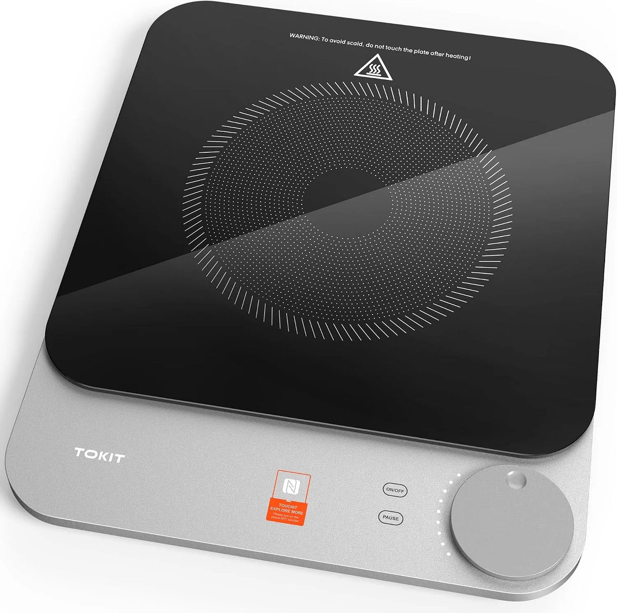 Induktionskochfeld TOKIT, 16mm Ultradünn Induction Hob 9 Heizstufen, Tasten-Steuerung Induction Cooker Für Küche, Camping, Leistung 2100W, Wohnheim