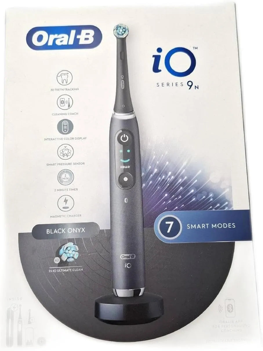 Elektrische Zahnbürste iO 9 Farbe Schwarz Limited Edition Oral-B Wiederaufladbare, 1 Ersatzbürste, Reiseetui, Magnetetui