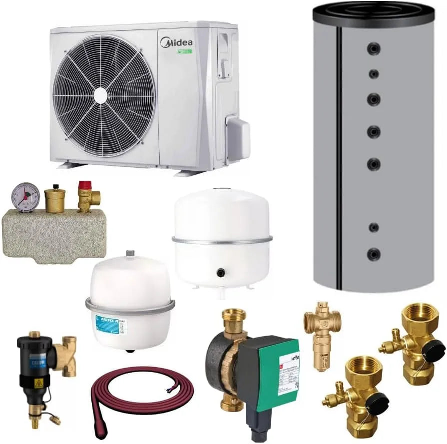 Midea by ThermoFLUX Monoblock Wärmepumpe Bafa Komplettset, Leistung 12,1 kW