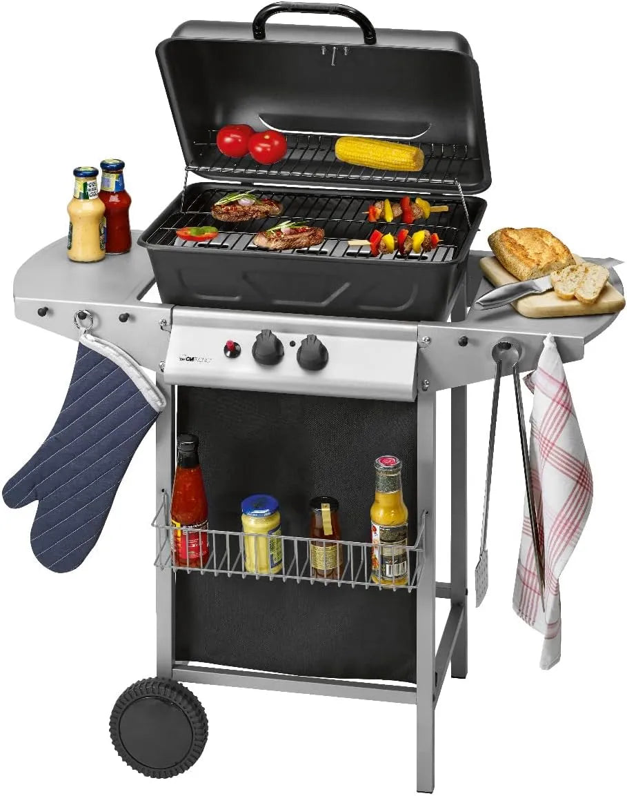 Gasgrill GG 3590 Clatronic, mit 2 Heizzonen, individuelle Temperatursteuerung, inklusive. Grillrost + Warmhalterost