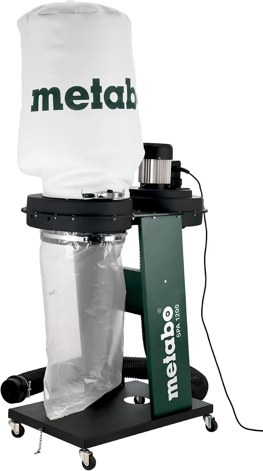 Metabo Späneabsauganlage -550 W, Fassungsvermögen 65 L Spänesack SPA 1200, Staubklasse L, Integrierte Erdung, Ideal für Holzbearbeitungsmaschinen