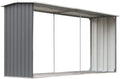 Für den Garten Capannone Kaminholzregal, Maße 330 x 92 x 152 cm, aus verzinktem Stahl für Kaminholz, Farbe Grau