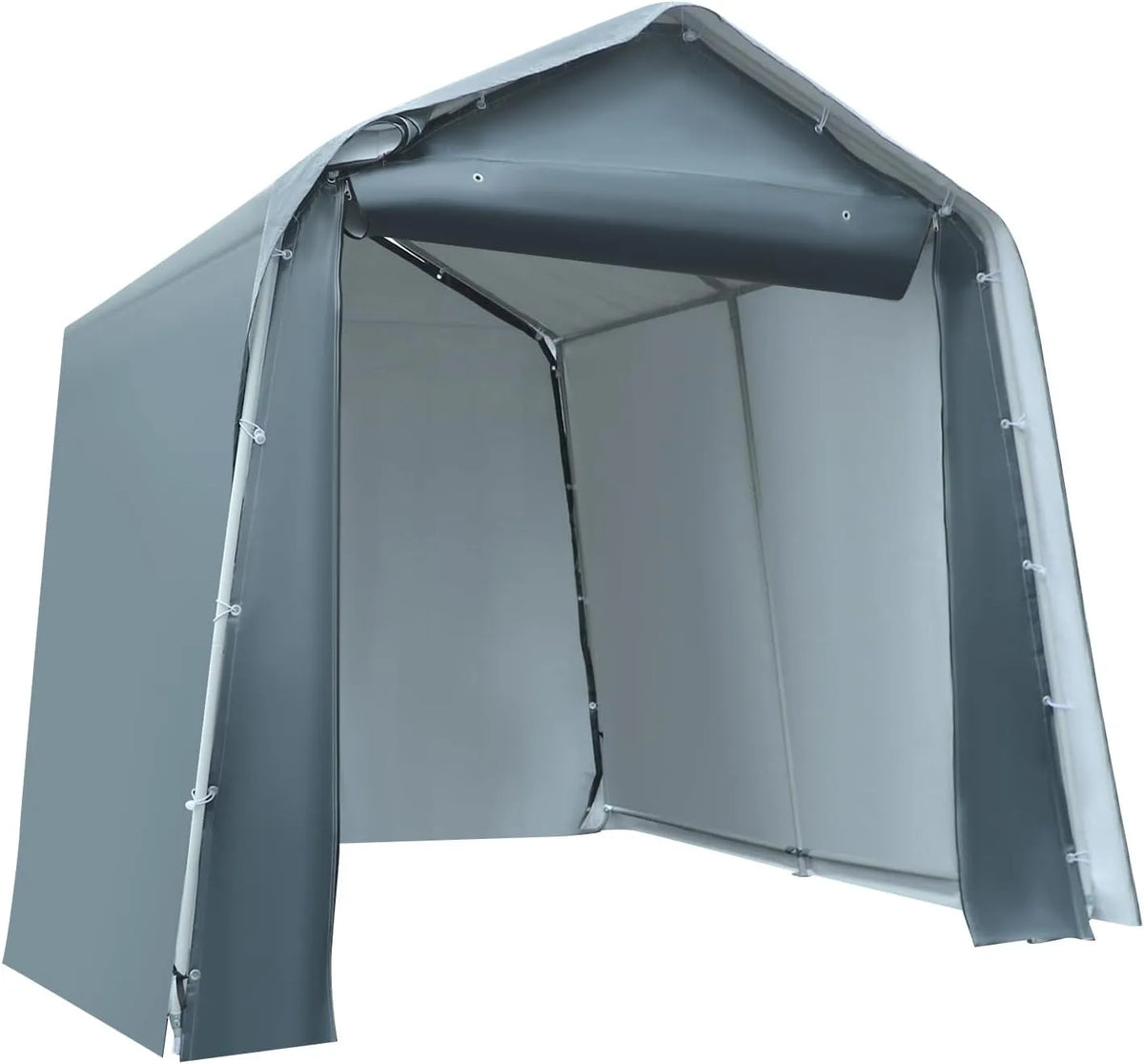 Geräteschuppen, Tragbar Fahrradgarage, Gerätehäuser, Gartenschuppen, Farbe Grau, 5.7 m² Wasserdicht, Faltbar Campingzelt, Zeltgarage, Fahrradschuppen