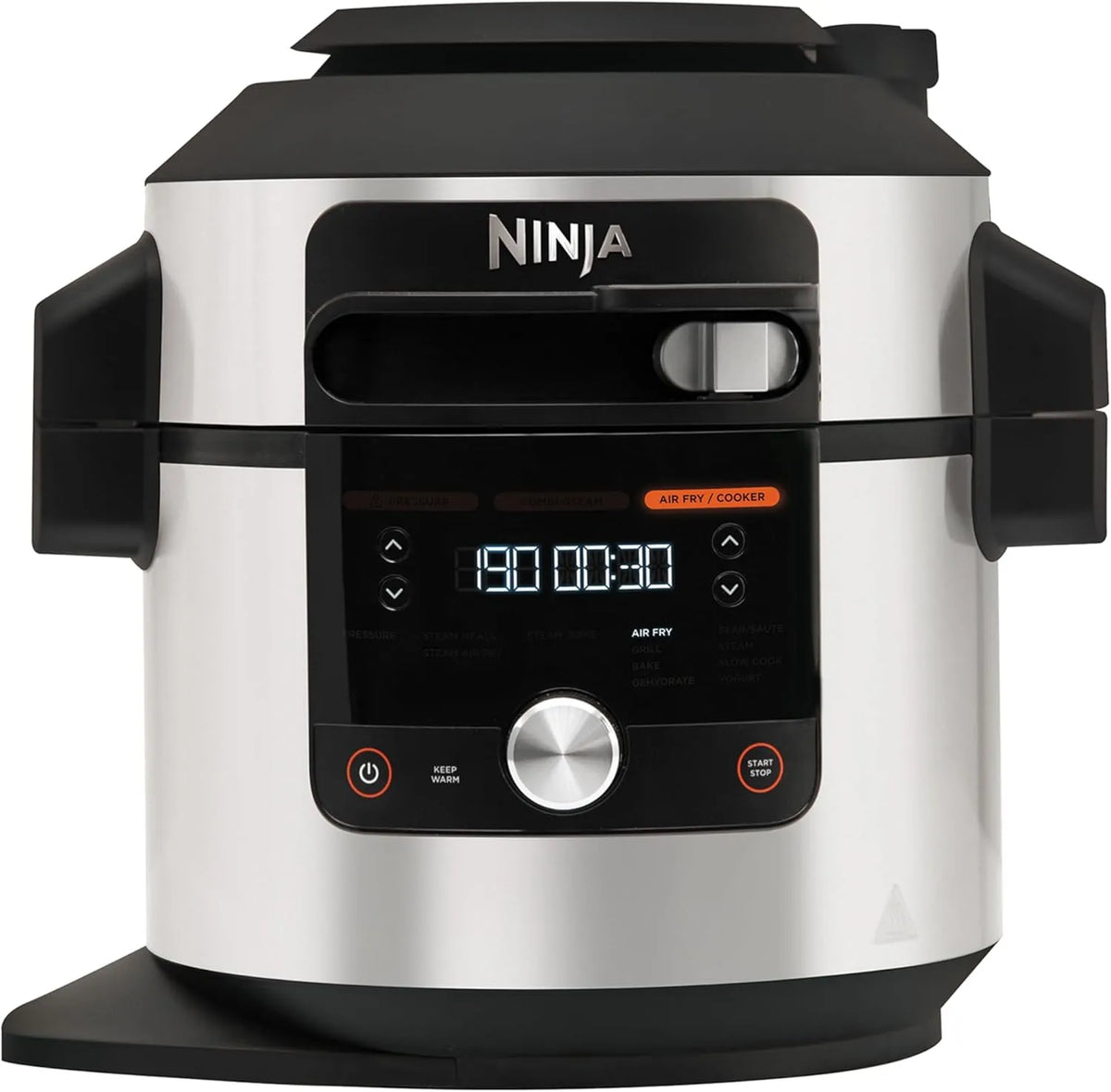 Ninja Modell OL650EU, Foodi MAX Multikocher mit SmartLid, Fassungsvermögen 7,5L, 12-in-1 Multicooker, Pressure Cooker Schnellkochen, Edelstahl
