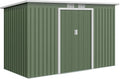 Outsunny Gerätehaus, Metall 6,3m³ 280x130x172cm Geräteschuppen, Hellgrün