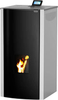 A++ Woody Total Glass wasserführender Pelletofen Leistung 18 kW ROBIN WOOD, Glastür und Wlan-Modul