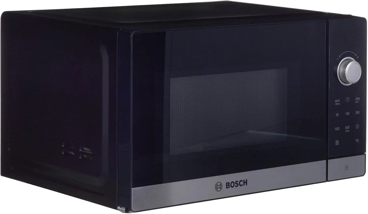 Bosch Mikrowelle FFL023MS2, Maße 26 x 44 cm, Drehteller 27 cm, Türanschlag Links, LED-Touchdisplay, Serie 2 freistehende, Leistung 800 W, Edelstahl