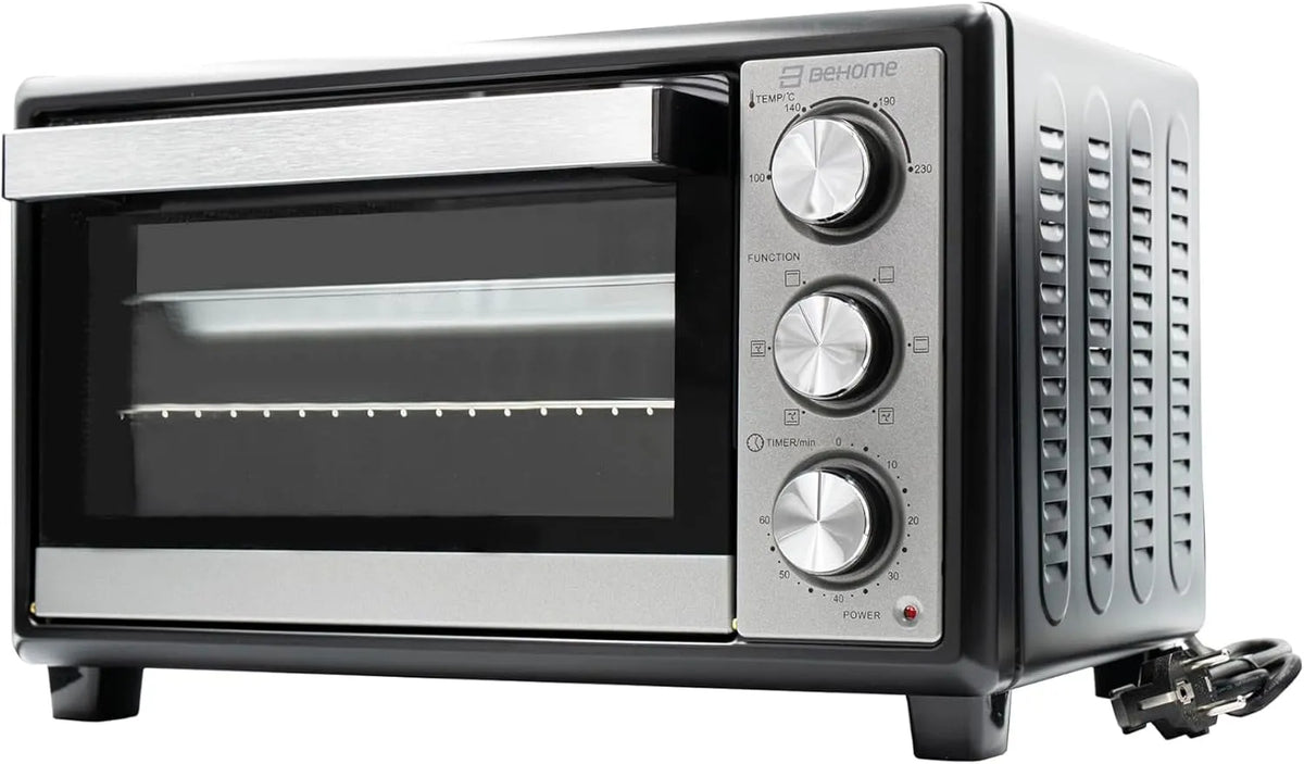 Grill, Fassungsvermögen 30 l, Temperatur bis 230 °, Timer 60 min, BEHOME Elektrischer Ofen mit Umluft, klein, elektrischer Tischofen mit Grillrost