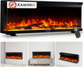 Elektrokamin 3D-Flammeneffekt, Elektrischer 3-in-1 Kamin mit Panoramaview, 12 Flammenfarben, 50 Zoll, LEA, Heizung, Fernbedienung
