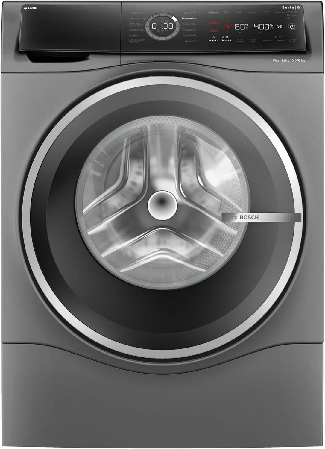 Bosch Waschtrockner WNC254AS0 1400, Serie 8, Smarter, Gewicht 10.5 kg Waschen & 6 kg Trocknen, entfernt 16 Fleckenarten, UpM, AutoDry