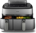 Philips Heißluftfritteuse 5000 3L+6L NA555/00, Fassungsvermögen 9L, Airfry, automatische Dampfreinigung, RapidAir Plus, SteamFy