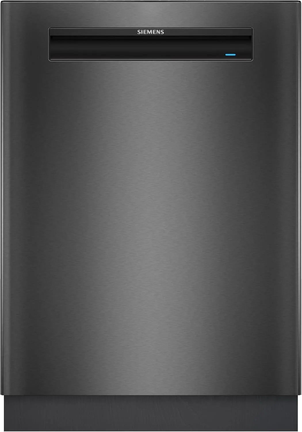 Siemens Geschirrspüler SN15EC06CS iQ500, Unterbau 60 cm, varioSpeed Plus, Gebürsteter schwarzer Stahl, Made in Germany, ckschublade, smartStart