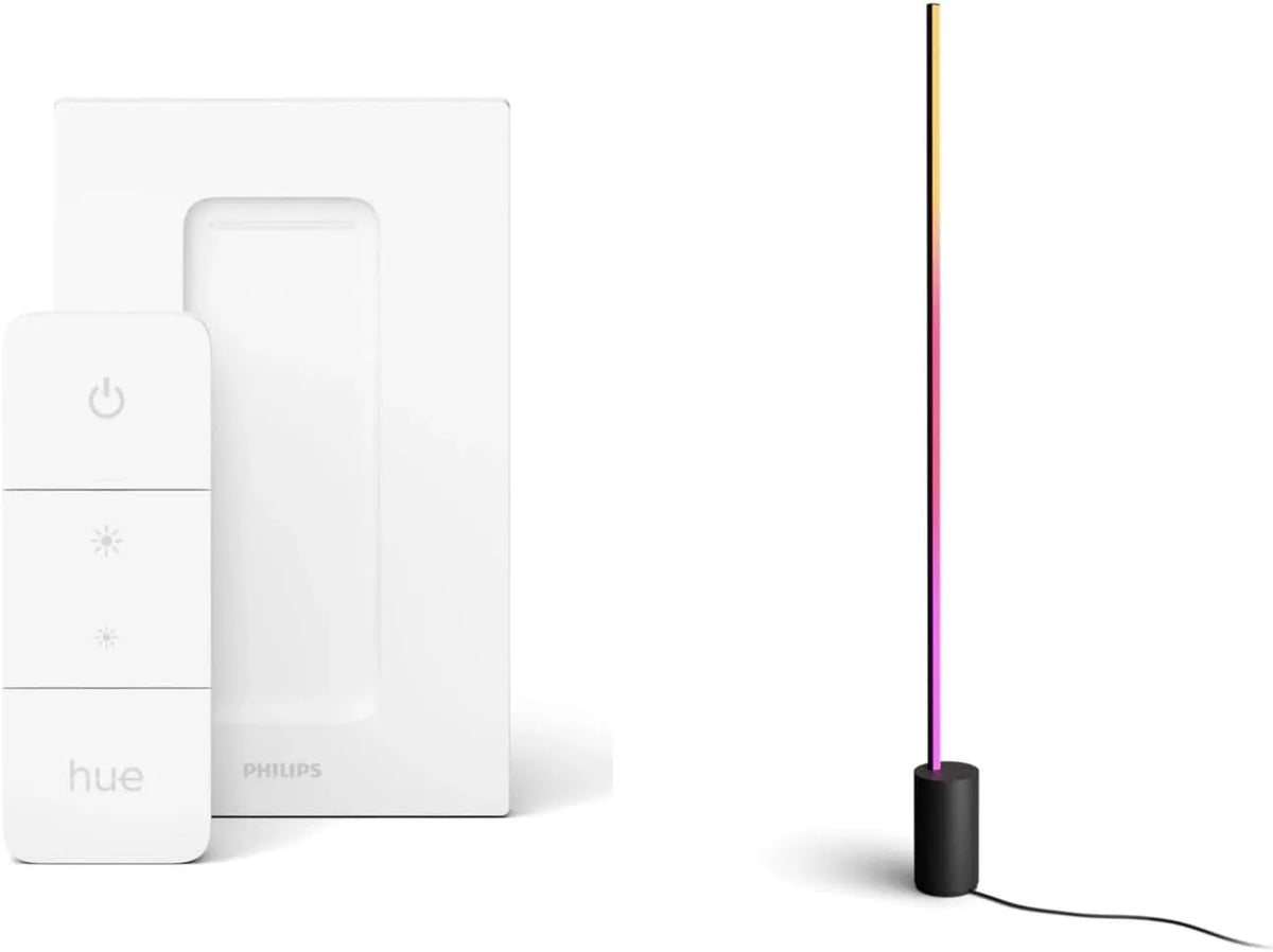 Philips Hue White & Color Ambiance Gradient Signe Stehleuchte Farbe Schwarz, Bluetooth, kompatibel mit Alexa