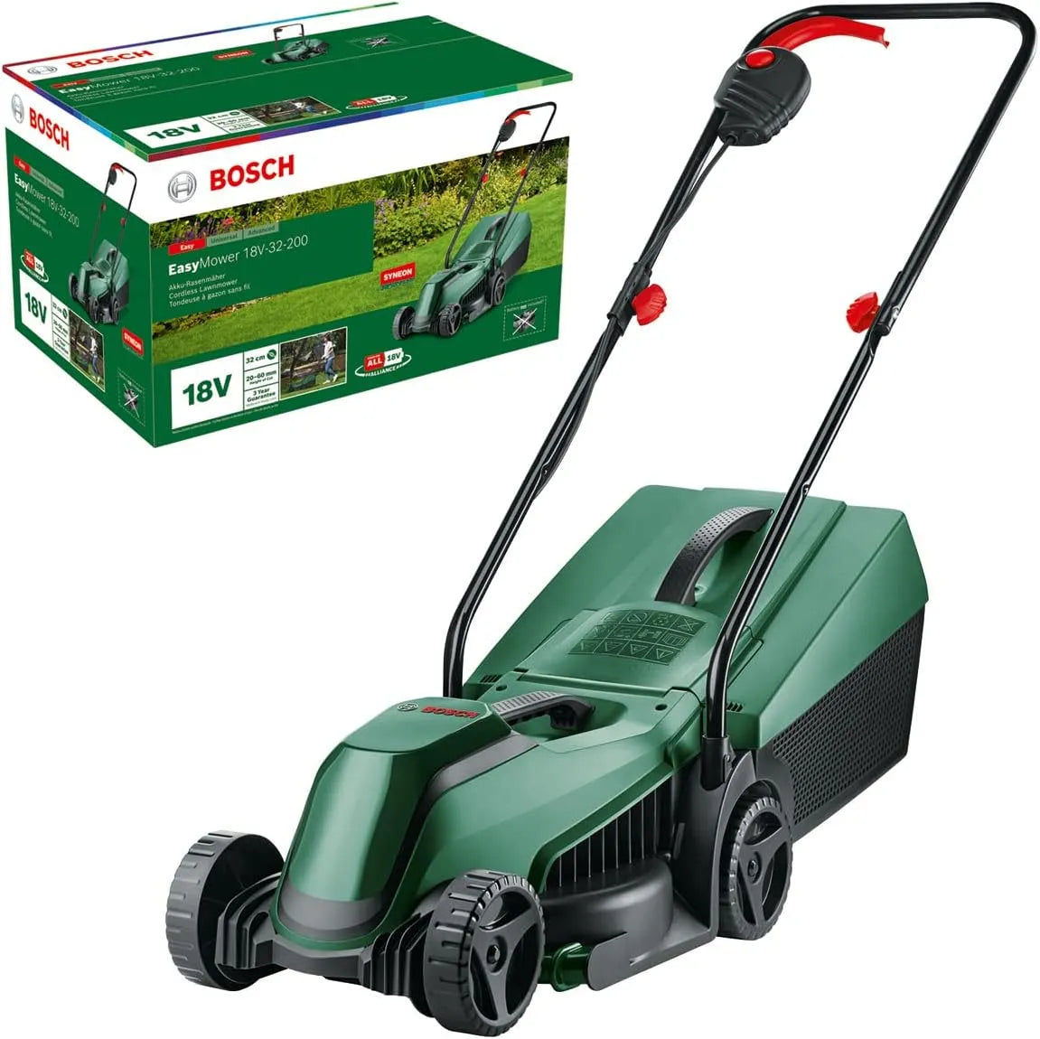 Bosch Rasenmäher 18V-32-200 18-Volt-System, Schnittkreisdurchmesser: 32 cm, Akku EasyMower, ohne Akku, im Karton, Modell Spannung
