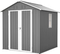 Gerätehaus, Wetterfester Geräteschuppen aus verzinktem Stahl, Kompakter Metallschuppen für Garten, Metall 170×170×191 cm, Terrasse&Aufbewahrung