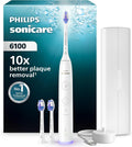 Philips Modell, Sonicare elektrische Zahnbürste 6100 HX7400/02, 3 Intensitätsstufen, Andruckkontrolle, SmarTimer, Weiß, EasyStart, Reiseetui
