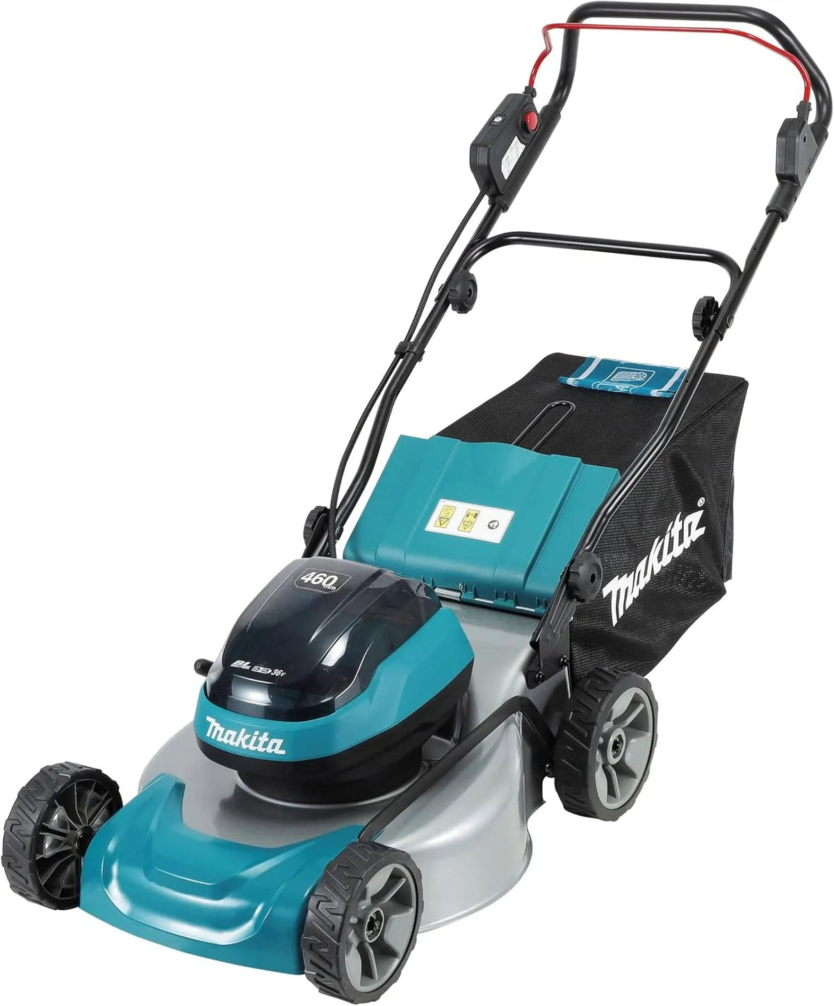 Makita Rasenmäher DLM466PT2 2x18V, 2 Akkus + Doppelladegerät, 5,0 Ah