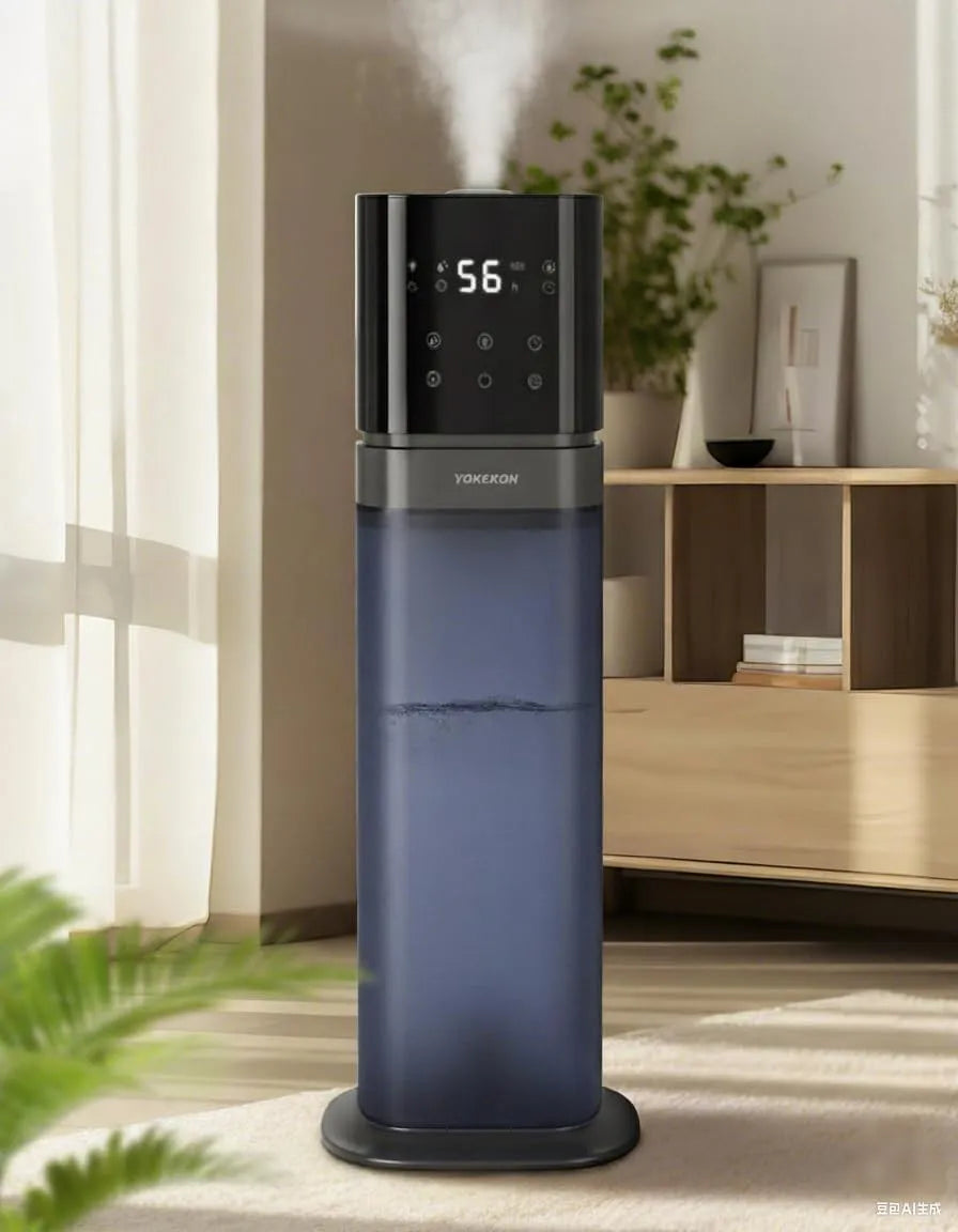 YOKEKON Luftbefeuchter, Luftbefeuchter Schlafzimmer, humidifier, Erweitertes Tube, blau, Fassungsvermögen 8L Ultraschall befeuchter für das Haus