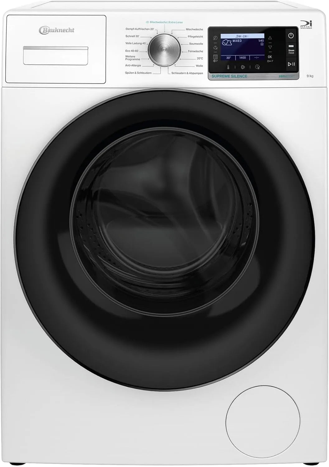 Bauknecht Waschmaschine B6R A-20 1400, 98 SILENCE DE, Gewicht 9kg, Steam 3.0-3 Kraftvolle Dampftechnologien, ZEN-Motor, Frontbeladung, Supreme Silence