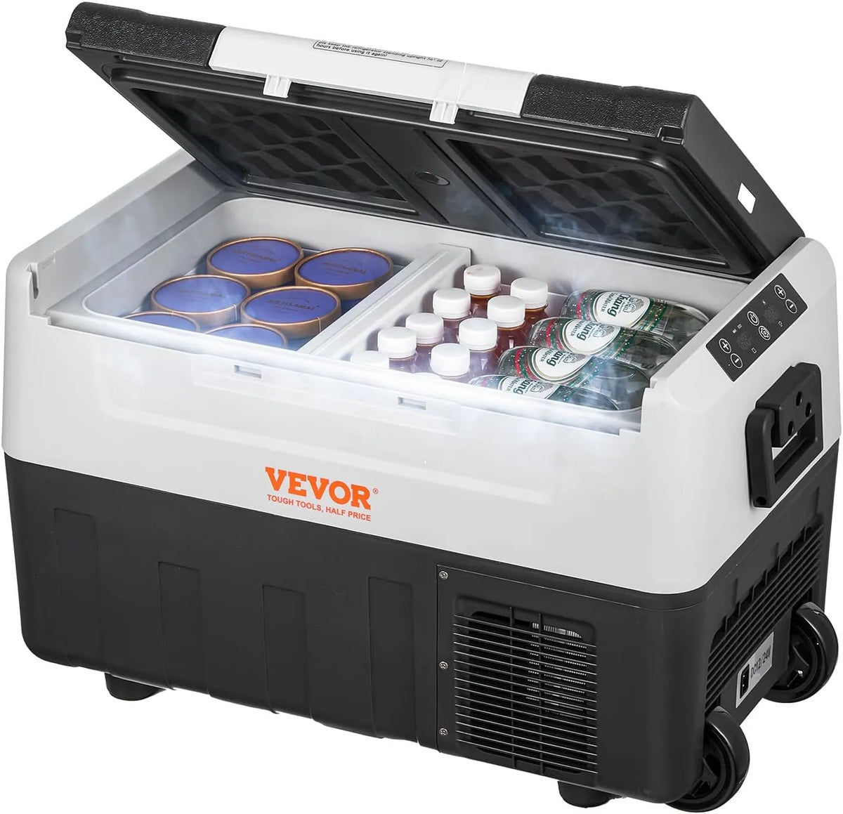 Vevor Kühlschrank, Auto Kompressor zum Warmhalten und Kühlen 60 W Tragbar Handgriff Boot, Camping 35 L Kühlbox, Lkw, Mobil Farbe Grau