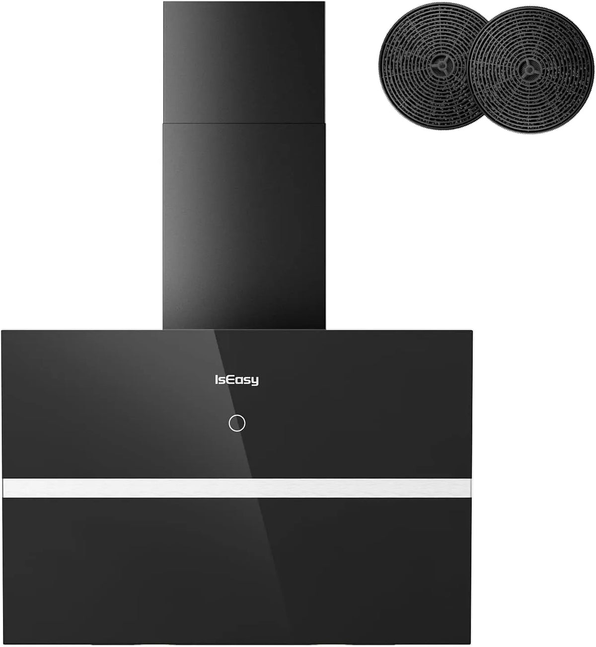 Dunstabzugshaube 1-9-Minuten-Timer, 58 dB, 4 Einstellstufen, Effizienz A++, Breite 60 cm, IsEasy Umluft mit 578 m³/h starke Saugleistung, Abluftmodus
