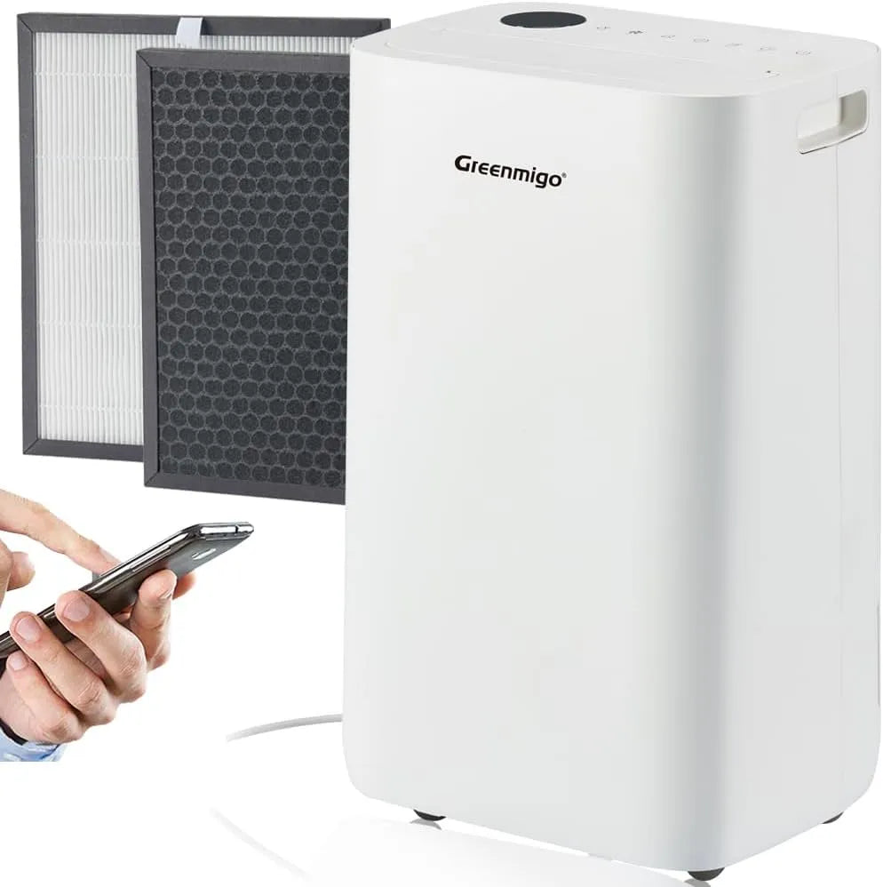 Luftentfeuchter ALPHA-Q25, Timer Pro WiFi, Fassungsvermögen 25L WiFi mit Fernsteuerung, Raumentfeuchter Entfeuchter bis 70m²,4.5L Wassertank