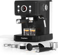 Espresso-Siebträgermaschine Espresso, Kaffeemaschine mit Milchaufschäumer, 20 Bar Espressomaschine, in Schwarz
