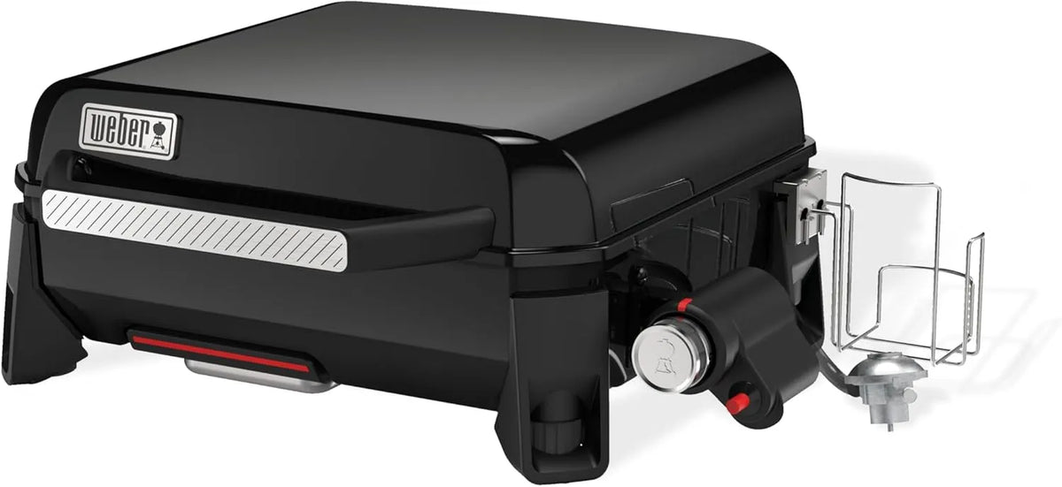 Gasgrill, Bis zu 260 °C, Gleichmäßige Hitze bis zum Rand, Höhenverstellbare Füße, Maße 43 x 41 cm, Weber Slate GP tragbar Gasgrillplatte