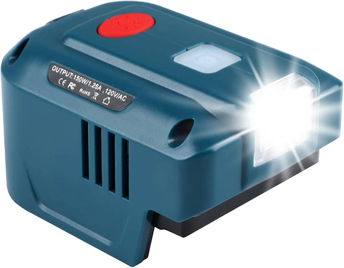 Makita Stromgenerator 200LM, AC Outlet & Dual USB Output & LED Light, Powered Inverter for 18V Volt Battery, Modified Sine Wave Inverter