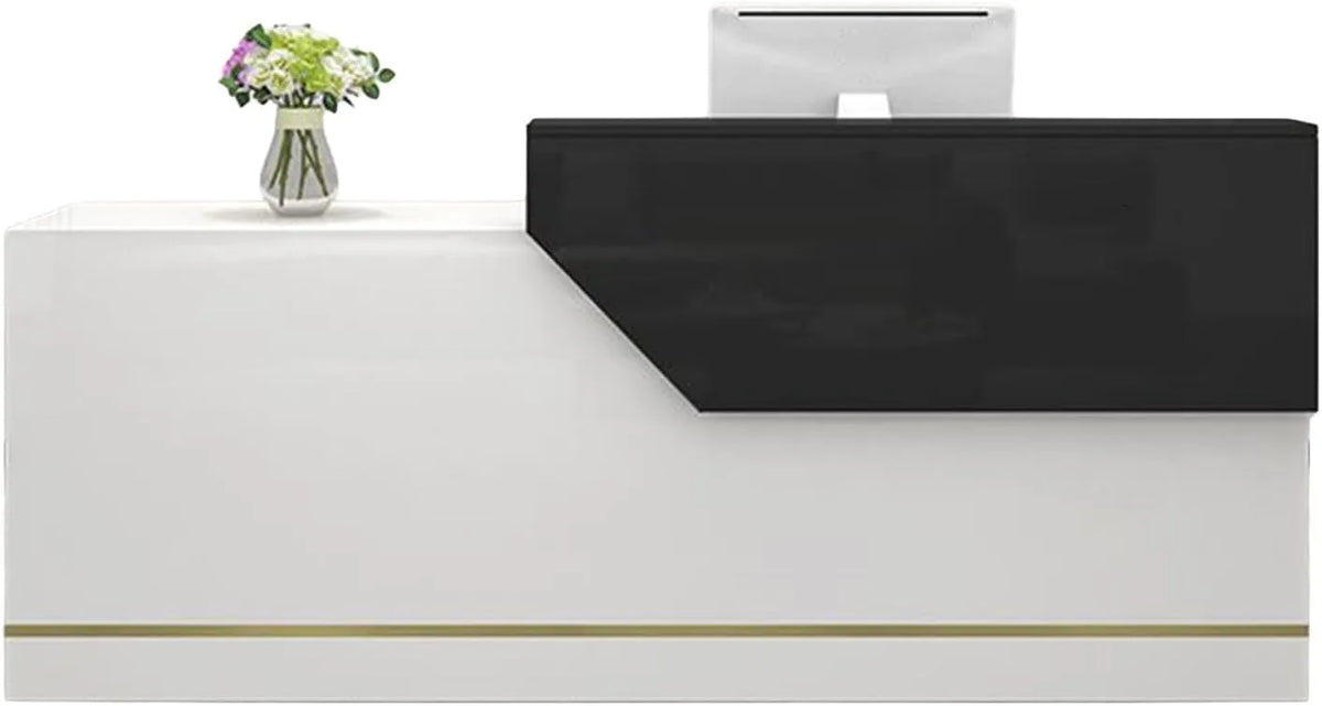 Schubladen & Schloss Empfangstisch mit, Right,120cm, Moderne Rezeptionstheke, Salon & Einzelhandel, Black