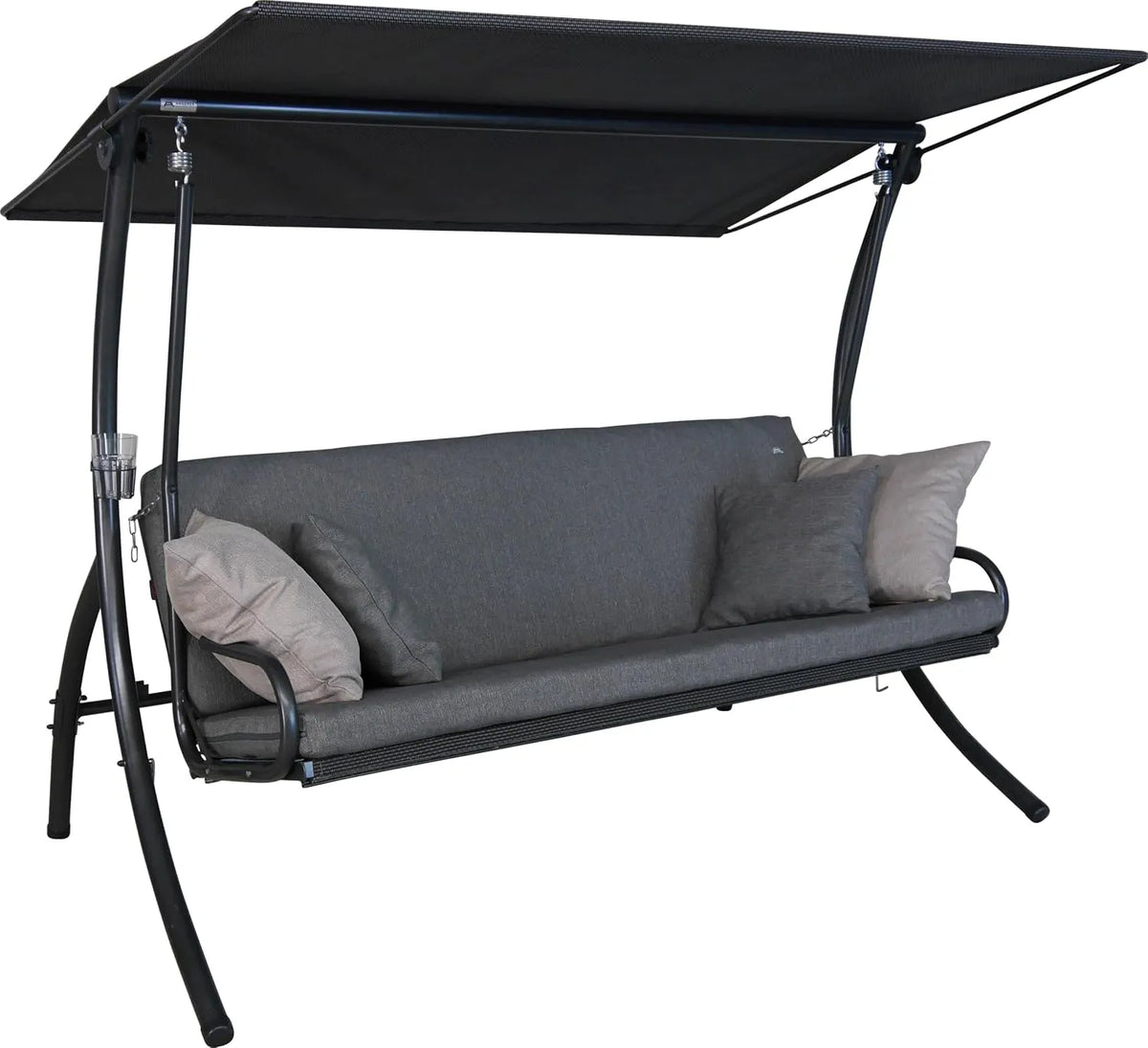 Bett, inklusive. -Funktion, Liegen & Entspannen, Made in Germany, Farbe Grau, ANGERER Hollywoodschaukel Elegance Smart, Schaukel zum Sitzen