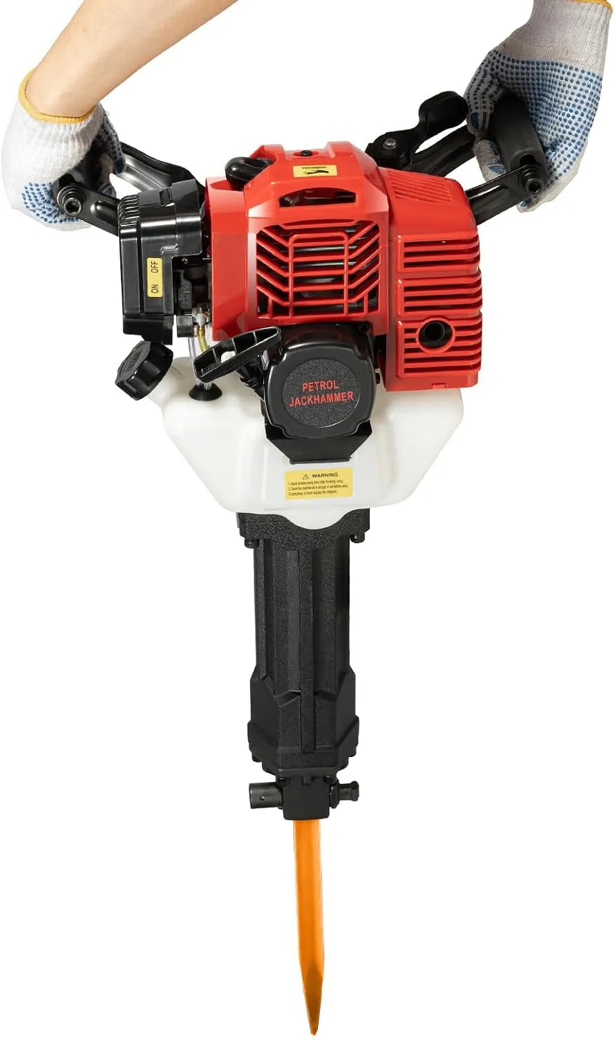 Modell 2-Takt 52CC 55J Benzin Abbruchhammer, Leistung 1900W, Garten & Abbrucharbeiten, 52CC 1900W, Doppelmeißel mit 4 Meißeln & Tragekoffer