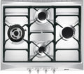 Smeg Kochfeld SR264XGH2, Gaskochfeld SELEZIONE, Edelstahlfarben, in Schwarz