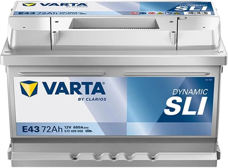 DYNAMIC SLI Modell E43 VARTA Automotive, Spannung 12V 72Ah 680A, Nassbatterie KFZ mit Standardausstattung & ohne Start-Stopp System