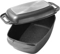 Backofen, Deckel als Auflaufform verwendbar, STONELINE Aluguss Bräter mit Deckel 43x26 cm, Farbe Grau
