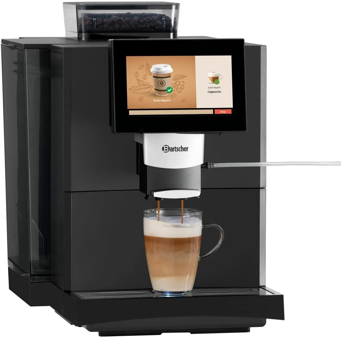 Kaffeevollautomat 190096 Bartscher, Easy Plus 550, 19 Bar, 550g Bohnenbehälter, Touch-Display, in Schwarz