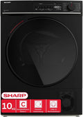Sharp Wäschetrockner KD-WNHB0S9GMC-DE 20-Minuten-Schnelltrockenprogramm, Gewicht 10kg, 15 Trockenprogramme inklusive., WiFi, Matt in Schwarz