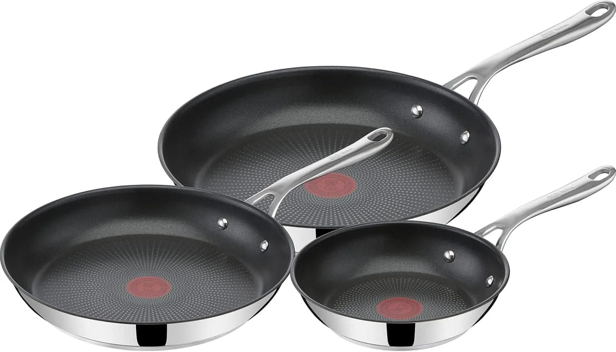 Tefal Backofen E304S344, Thermo-Signal bei idealer Brattemperatur, Bratpfannen Induktion, backofenfest, Antihaft, rostfrei, genieteter Griff