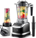 Standmixer 22000, 6 Pro-Scharfe 3D Klingen, Leistung 1800W, Fassungsvermögen 1,85 Liter Flasche und 600ml tragbar Flasche, Min