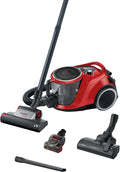 Bosch Staubsauger BGC41PET, Leistung 700 W, Hygiene-Filter, ideal für Tierhaare und Allergiker, Teppich, Turbo-Düse, rot, beutellos Serie 6, Fliesen