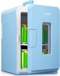 FOHERE Kühlschrank, Fassungsvermögen 15L für Zimmer mit Kühl- und Heizfunktion, DC, Büros und Wohnheim, Blau, 2 in 1 Mini, ECO-Low-Noise-Modus