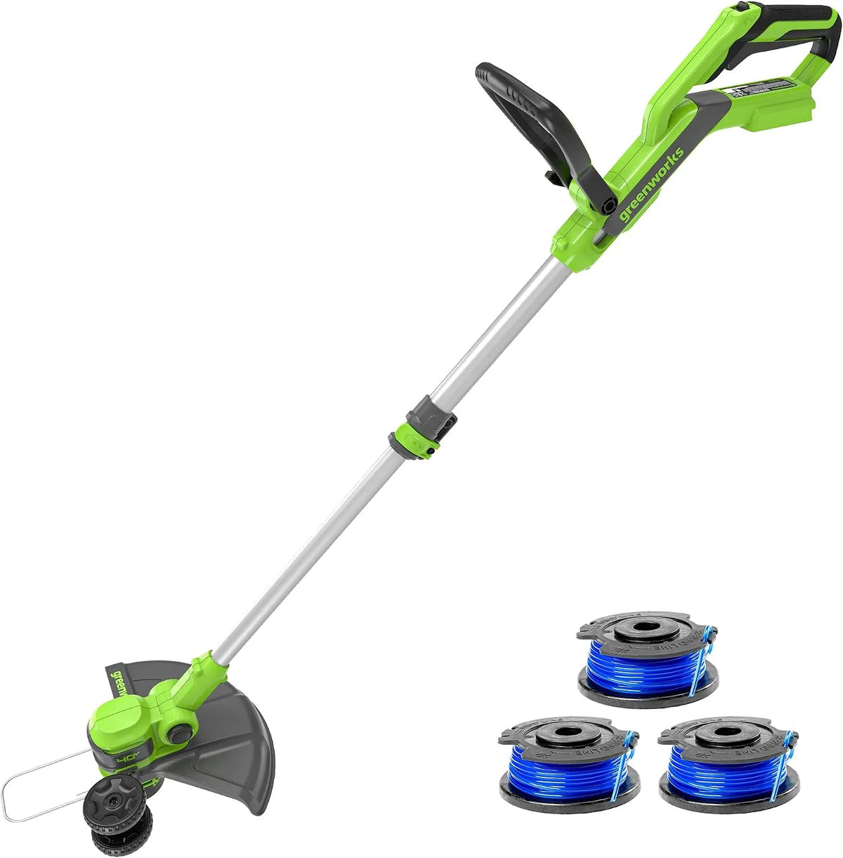 Greenworks Rasentrimmer G40LT33 29187, Spannung 40V Akku & Kantenschneider mit Rad für klein-mittelgroße Gärten, 33m Schnittbreite
