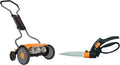 Rasenmäher 1015649 Fiskars Spindelmäher, Schnittbreite: 43 cm, Länge: 32 cm, StaySharp Plus, mit berührungslosem Schneidesystem, Orange, in Schwarz