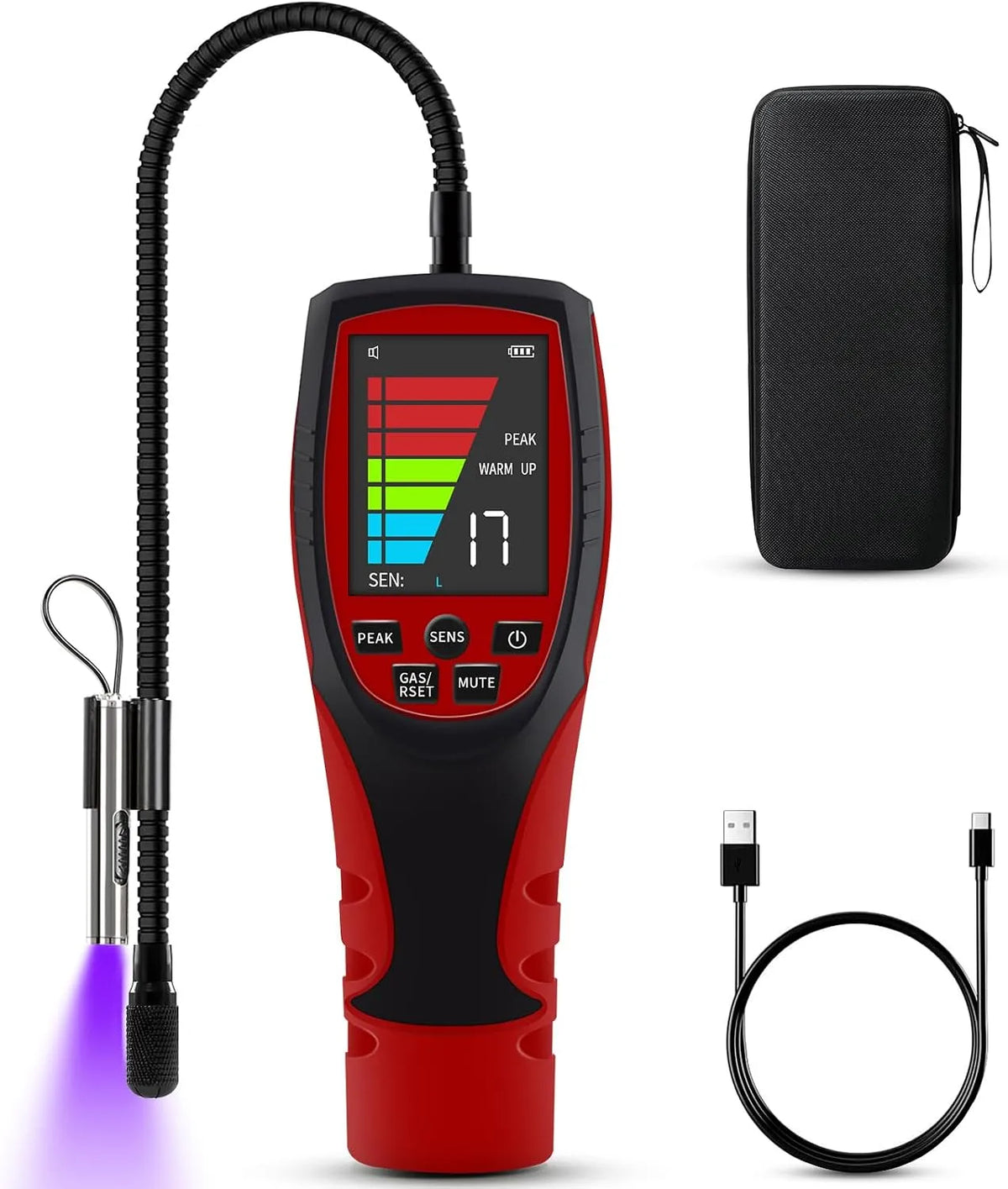 Pumpe ALD 200 PRO R454B R410A, Kfz-Halogen-Gaslecksuchgerät für R32, R22,R600a R290, HVAC Lecksuchgerät Mit UV-LED, Freon-Sniffer
