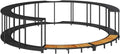 VidaXL Whirlpool Umrandung mit Stauraum Holztreppe Farbe Schwarz Poly Rattan, Spa-Umrandung, Poolverkleidung, Whirlpoolumrandung Rund