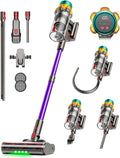 Staubsauger 8-Schicht-Filtration Akku, 50000Pa, Leistung 600W, 65Min, Kabelloser Stabstaubsauger mit 2L Staubbehälter, Selbststehend, LED-Display