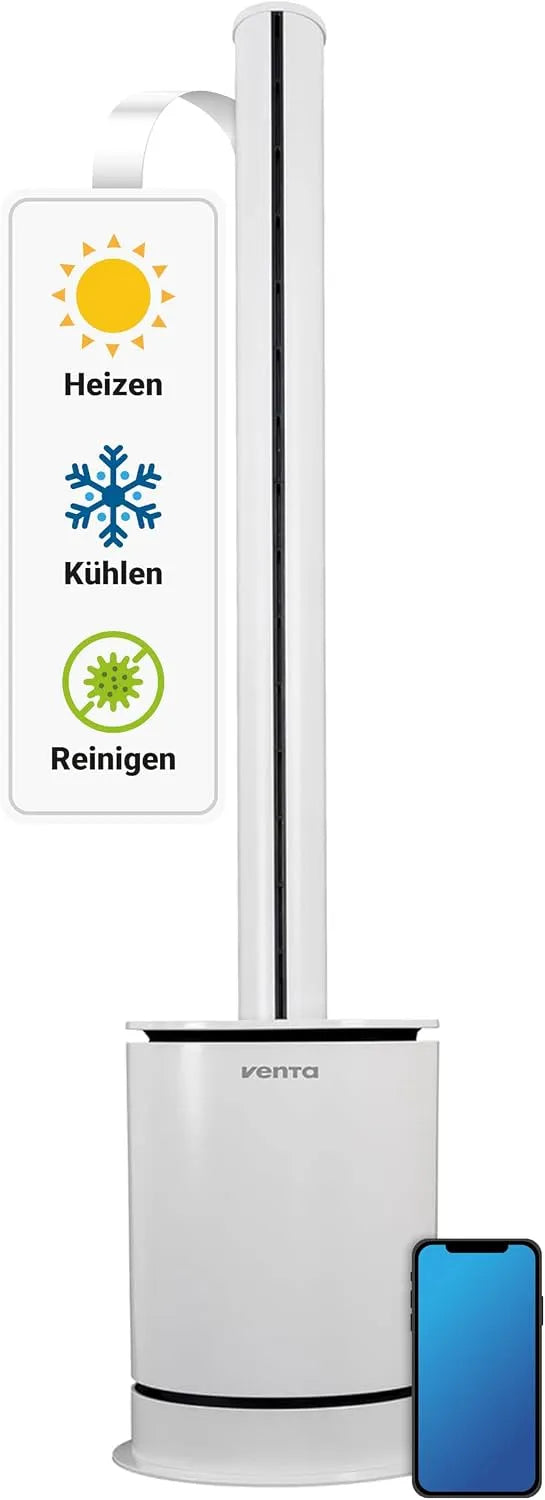 Luftreiniger AP100 H13-Filter, Venta Hybrid 3-in-1, bis 70 m², Ventilator, Heizlüfter, Viren, Allergene, UVC-Technologie, App- und Sprachsteuerung