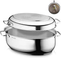 WMF Backofen, Fassungsvermögen 8,5l, Maße 41x28,5x18cm, Bräter mit Deckel backofengeeignet, Bräter Induktion, Cromargan Edelstahl, Induktionsdeckel